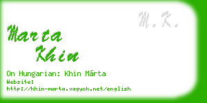 marta khin business card