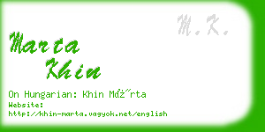 marta khin business card